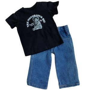 LUCKY BRAND JEANS and NOTORIOUS B.I.G. Little Boys Outfit. Size: 12 Months